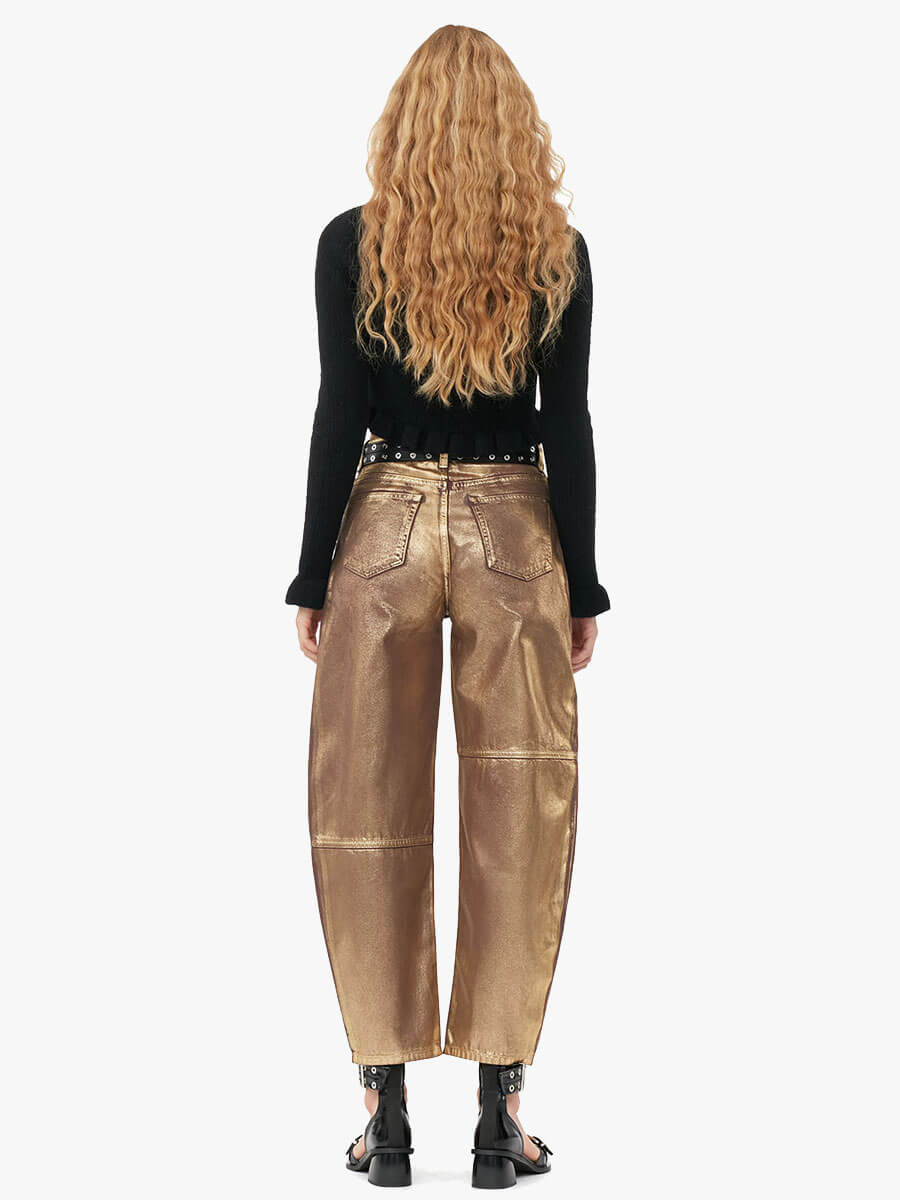 Ganni Gold Foil Stary Jeans