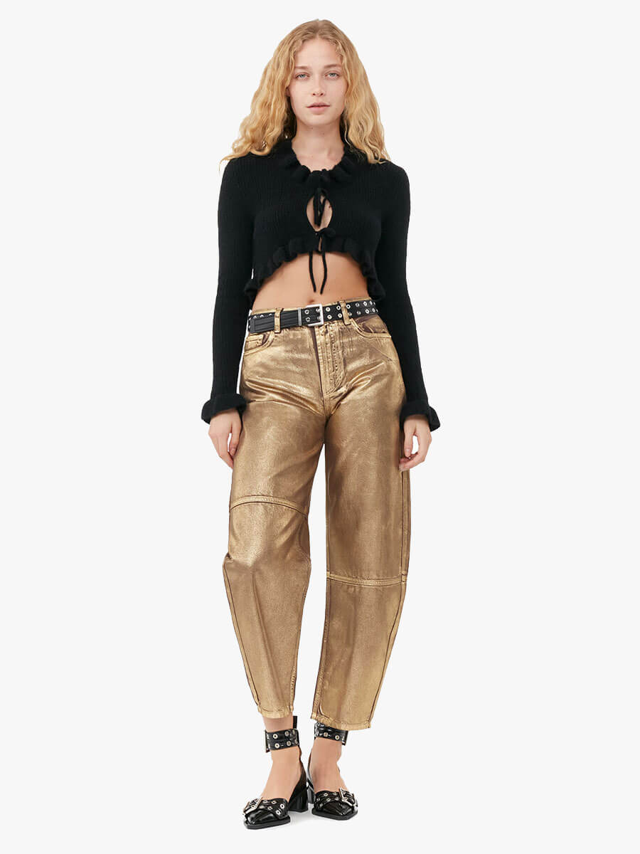 Ganni Gold Foil Stary Jeans