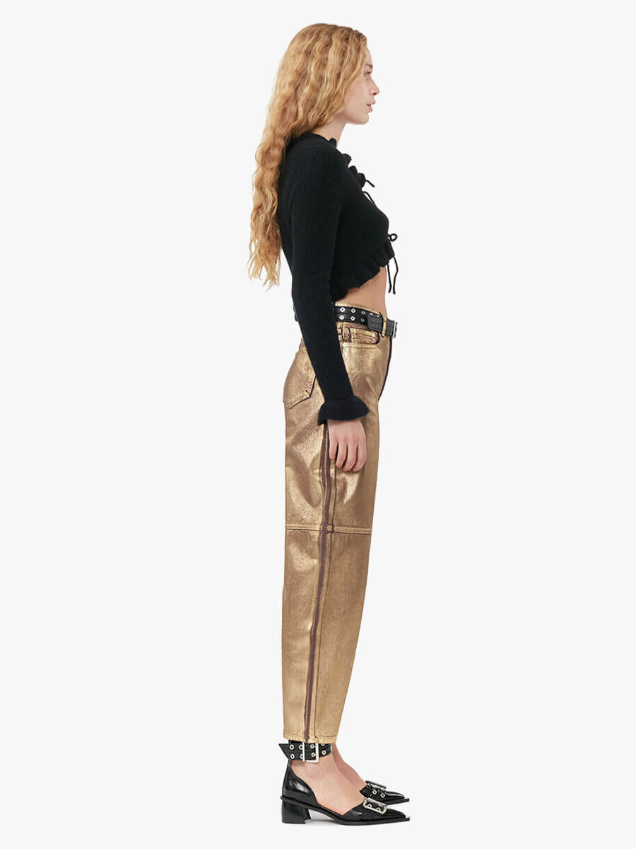 Ganni Gold Foil Stary Jeans