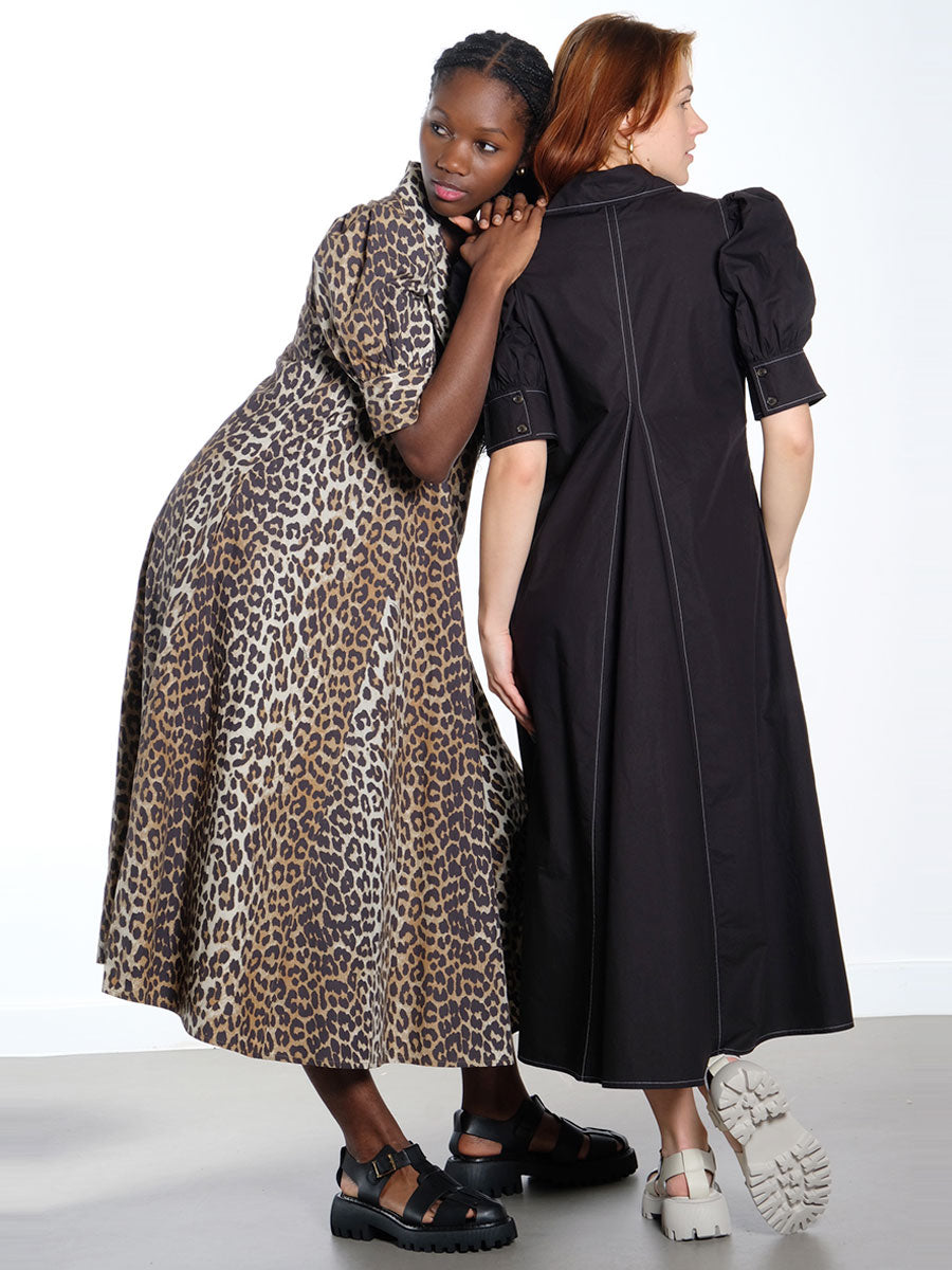 Ganni Leopard-Cotton-Dress-+-Cotton-Dress-