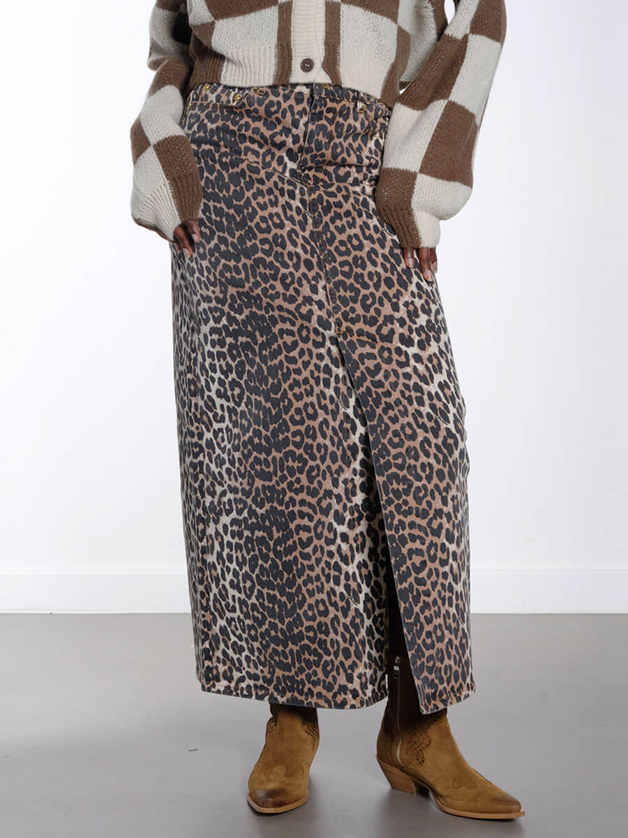 Ganni-Leopard-Denim-Skirt