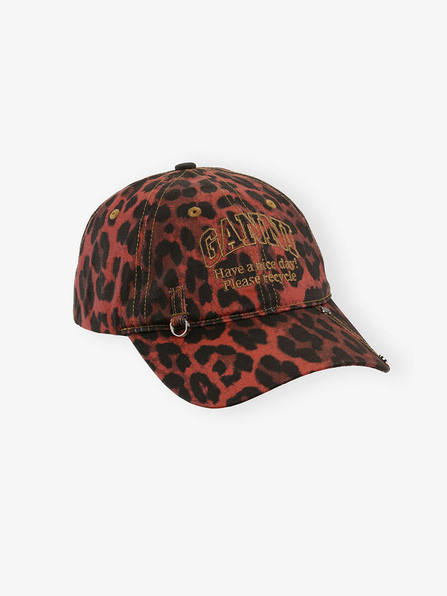 Ganni-Leopard-Logo-Cap-RacingRed