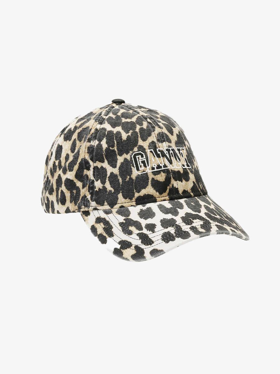 Ganni-Leopard-Logo-Cap