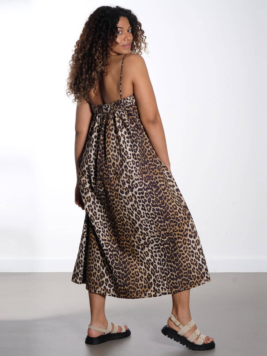 Ganni-Leopard-Midi-Strap-Dress