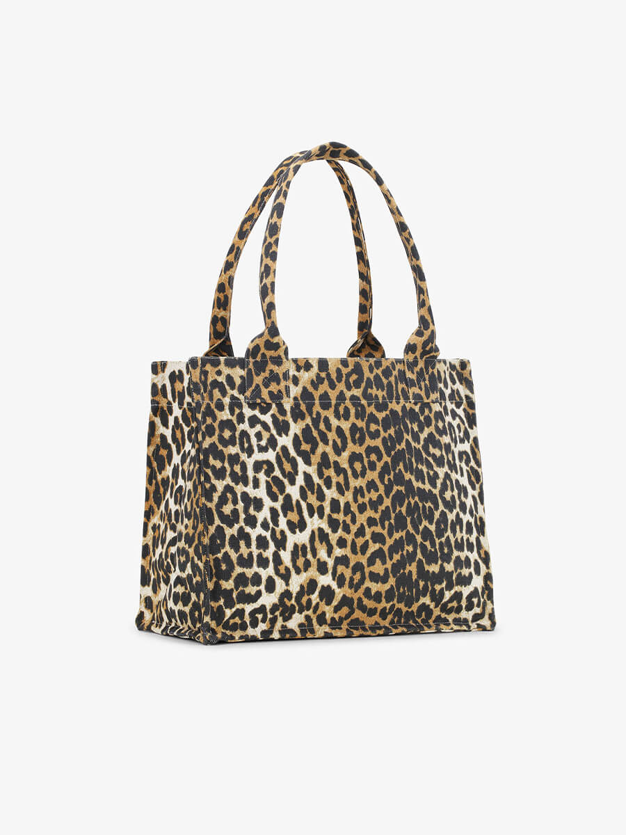 Ganni-Leopard-Print-Canvas-Tote-Bag