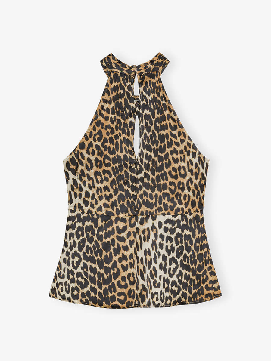 Ganni-Leopard-Print-Satin-Top