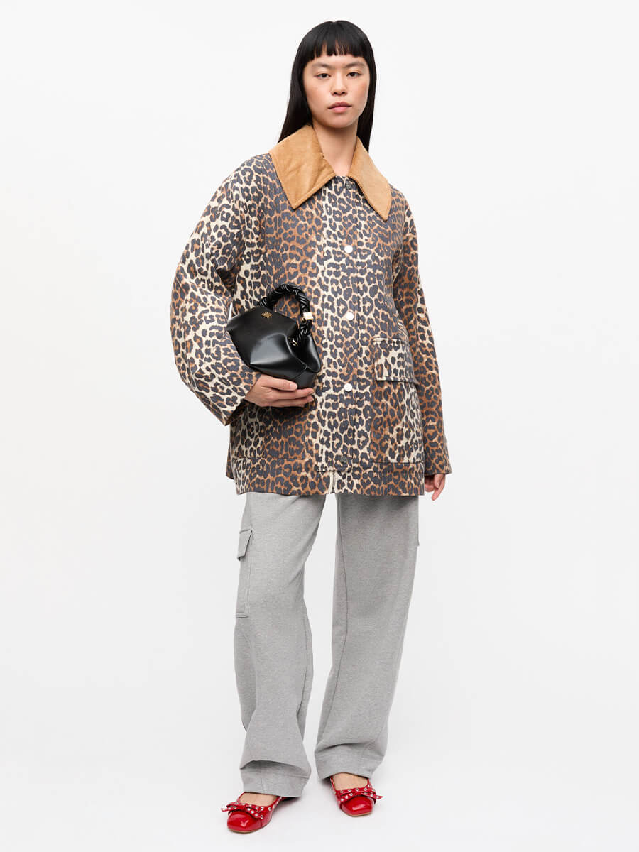 Ganni-Leopard-Printed-Canvas-Midi-Jacket