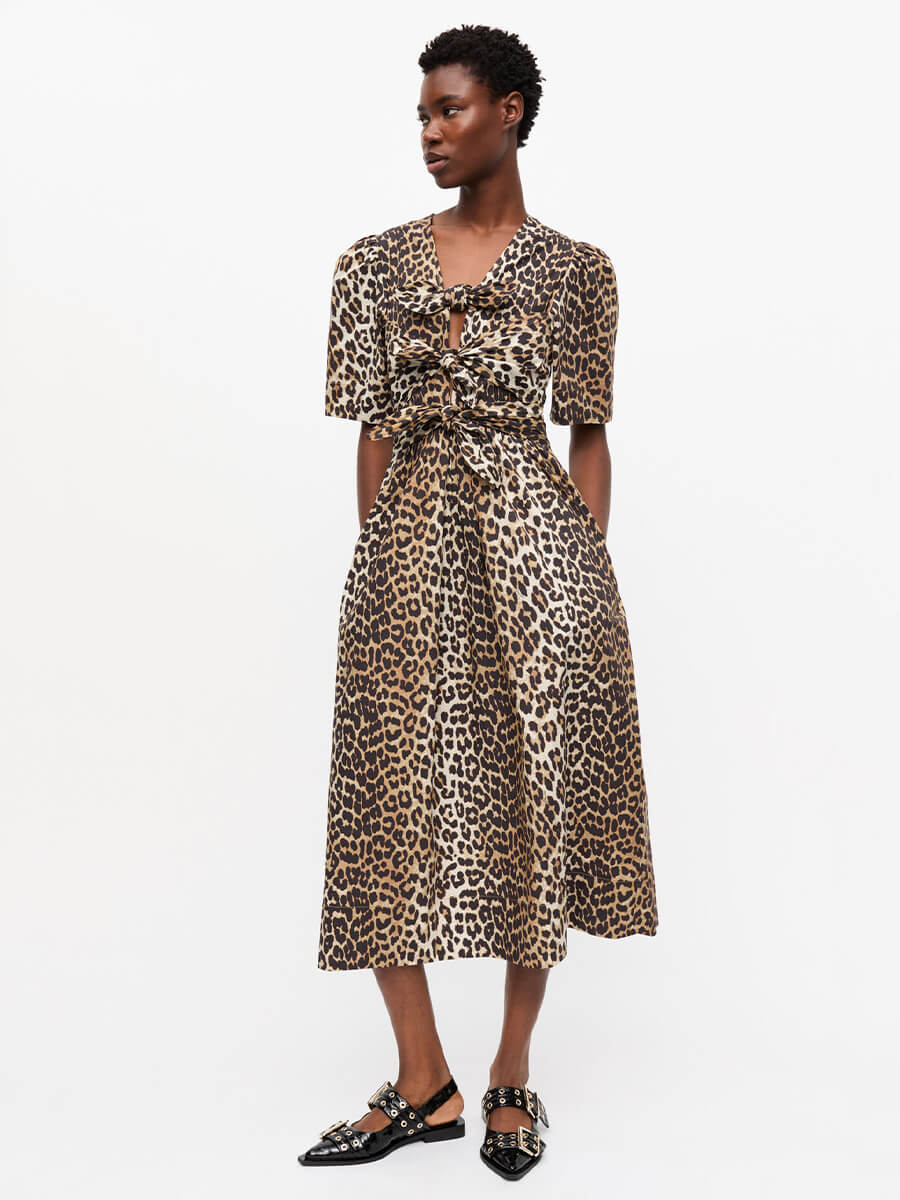 Ganni-Leopard-Printed-Cotton-Tie-Strap-Midi-Dress