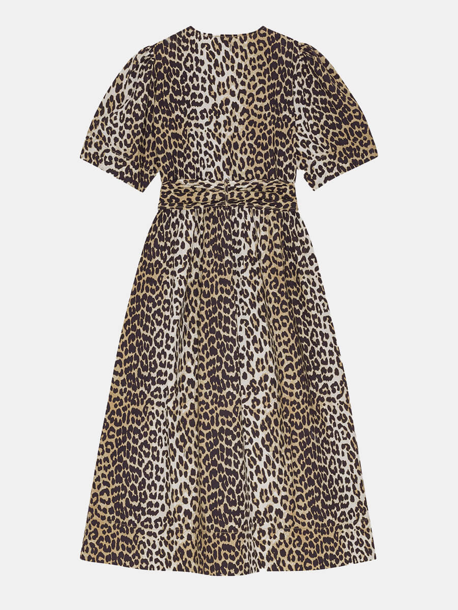 Ganni-Leopard-Printed-Cotton-Tie-Strap-Midi-Dress