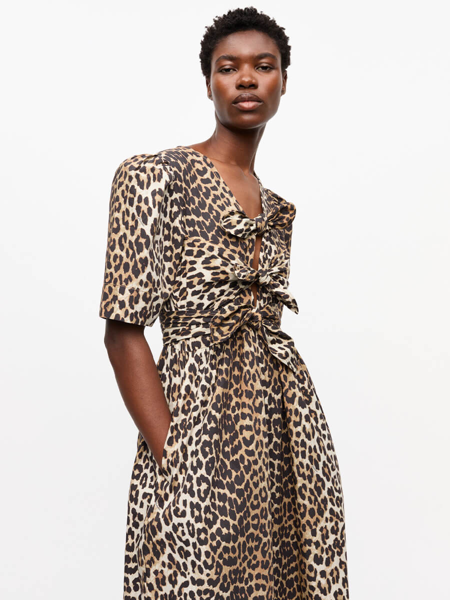 Ganni-Leopard-Printed-Cotton-Tie-Strap-Midi-Dress