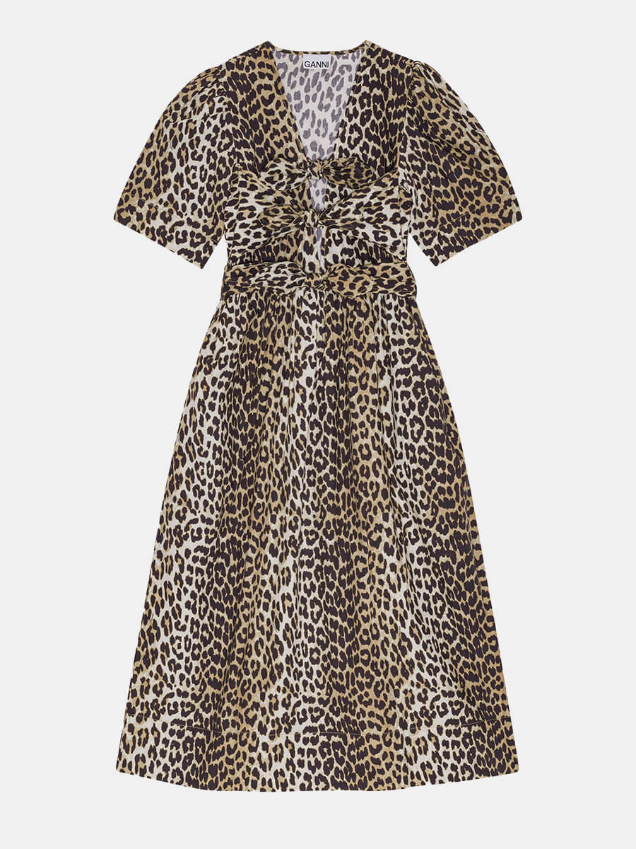 Ganni-Leopard-Printed-Cotton-Tie-Strap-Midi-Dress