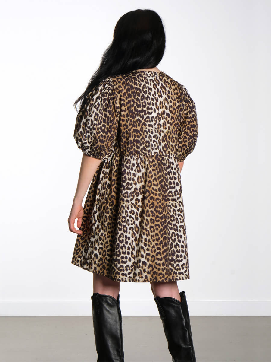 Ganni-Leopard-Printed-Cotton-Tie-String-Mini-Dress