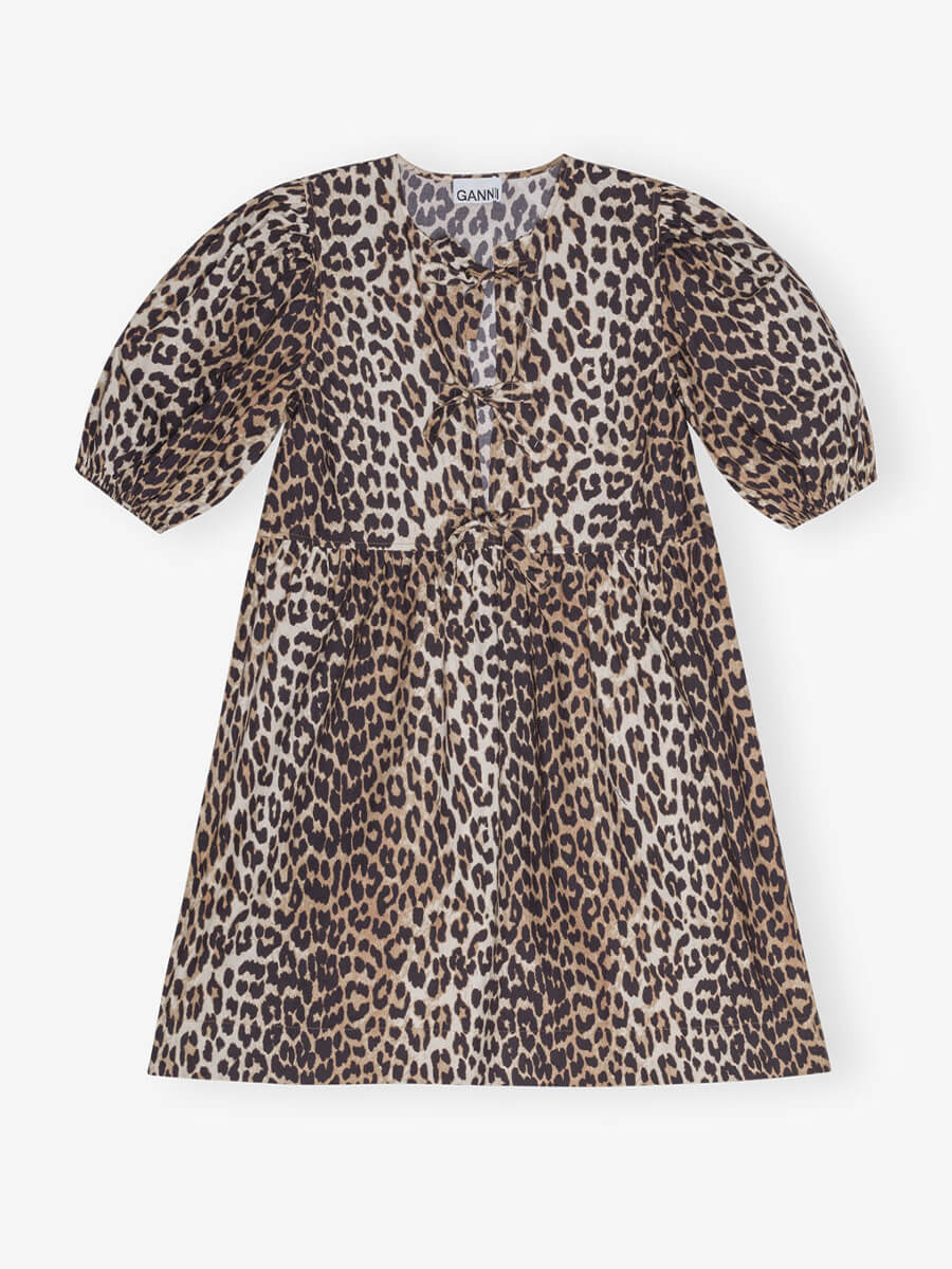 Ganni-Leopard-Printed-Cotton-Tie-String-Mini-Dress