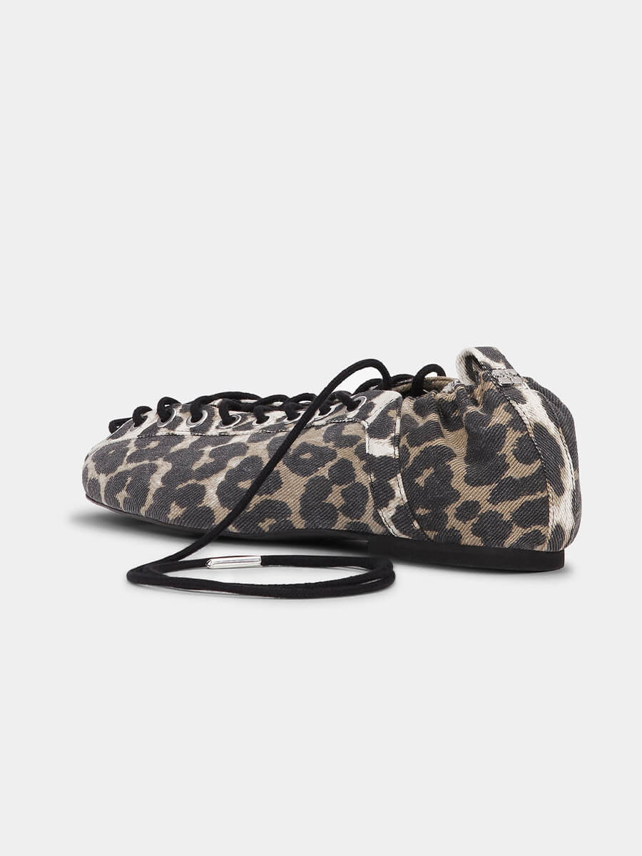 Ganni-Leopard-Printed-Denim-Lace-Up-Ballerinas