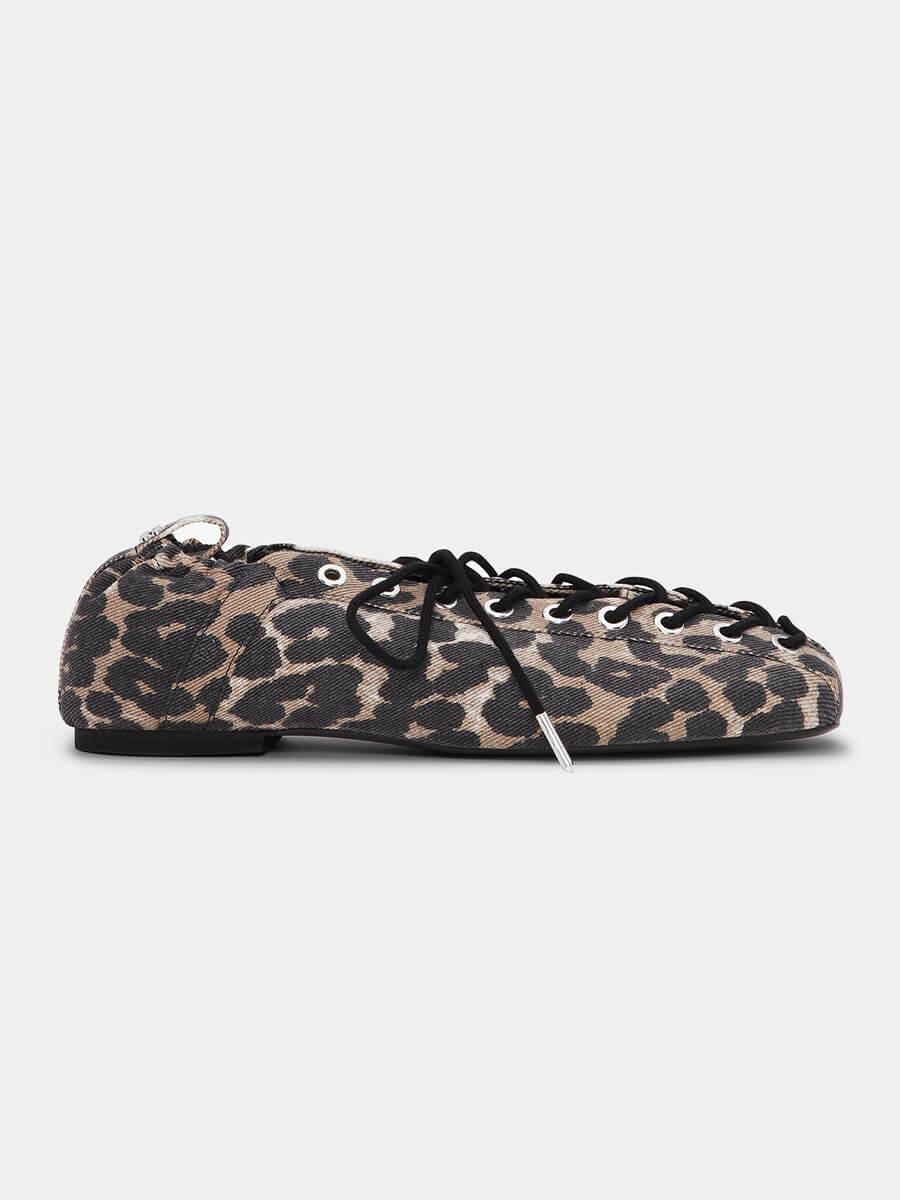 Ganni-Leopard-Printed-Denim-Lace-Up-Ballerinas