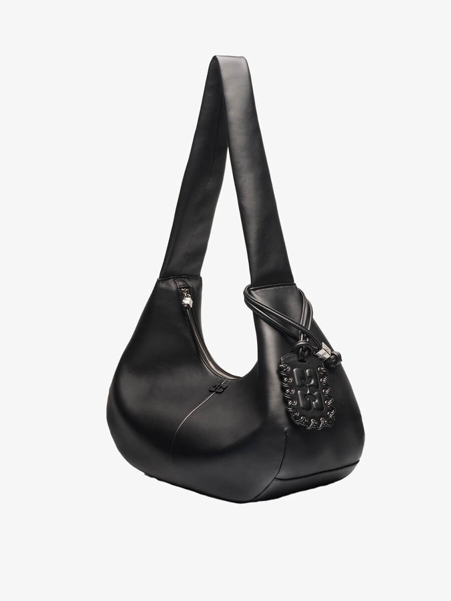 Ganni-Medium-Hobo-Bag-Black