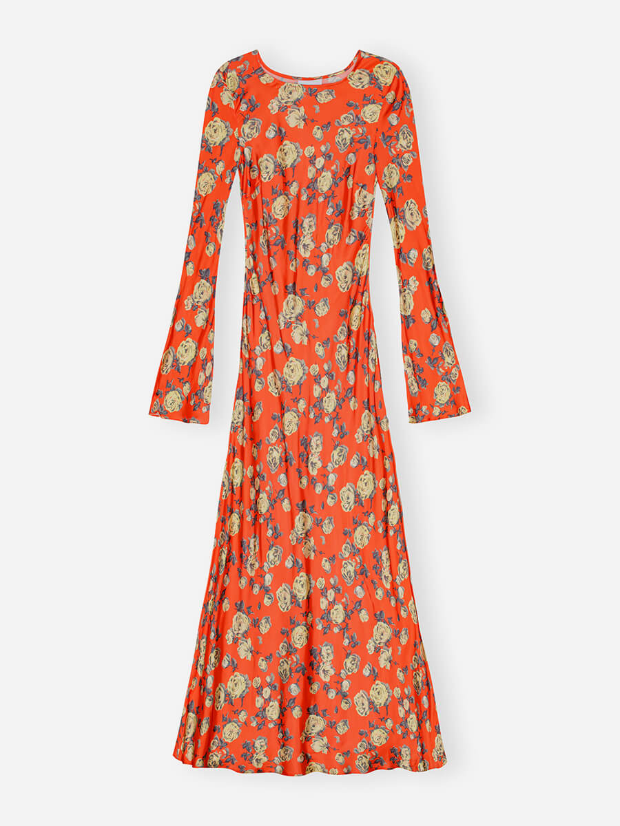 Ganni-Printed-Satin-Maxi-Dress-Poinciana