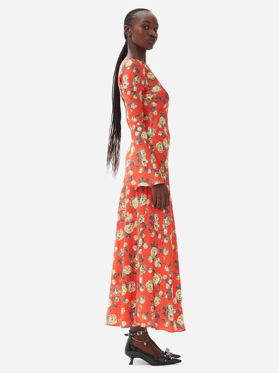 Ganni-Printed-Satin-Maxi-Dress-Poinciana