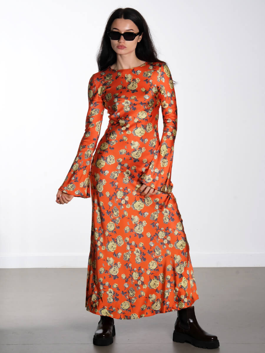 Ganni-Printed-Satin-Maxi-Dress-Poinciana