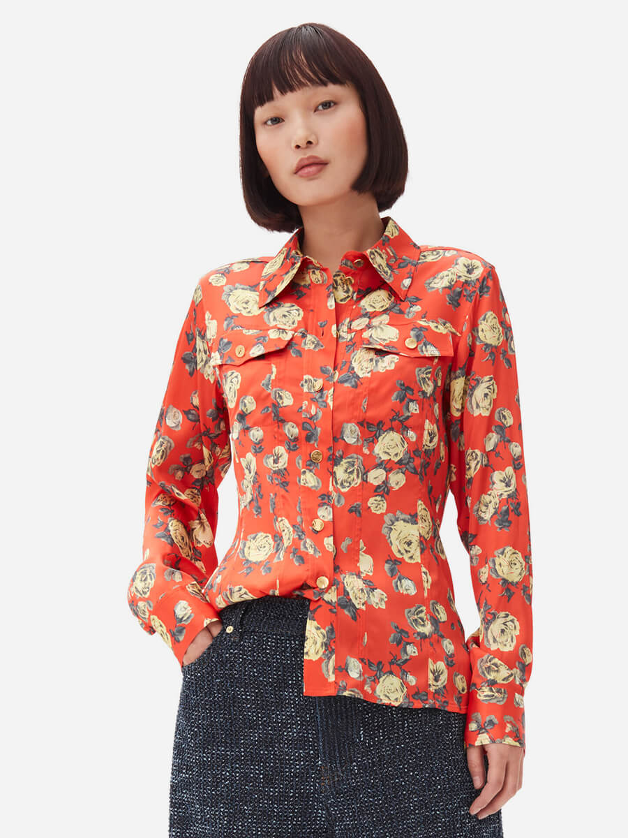 Ganni-Printed-Satin-Shirt-Poinciana