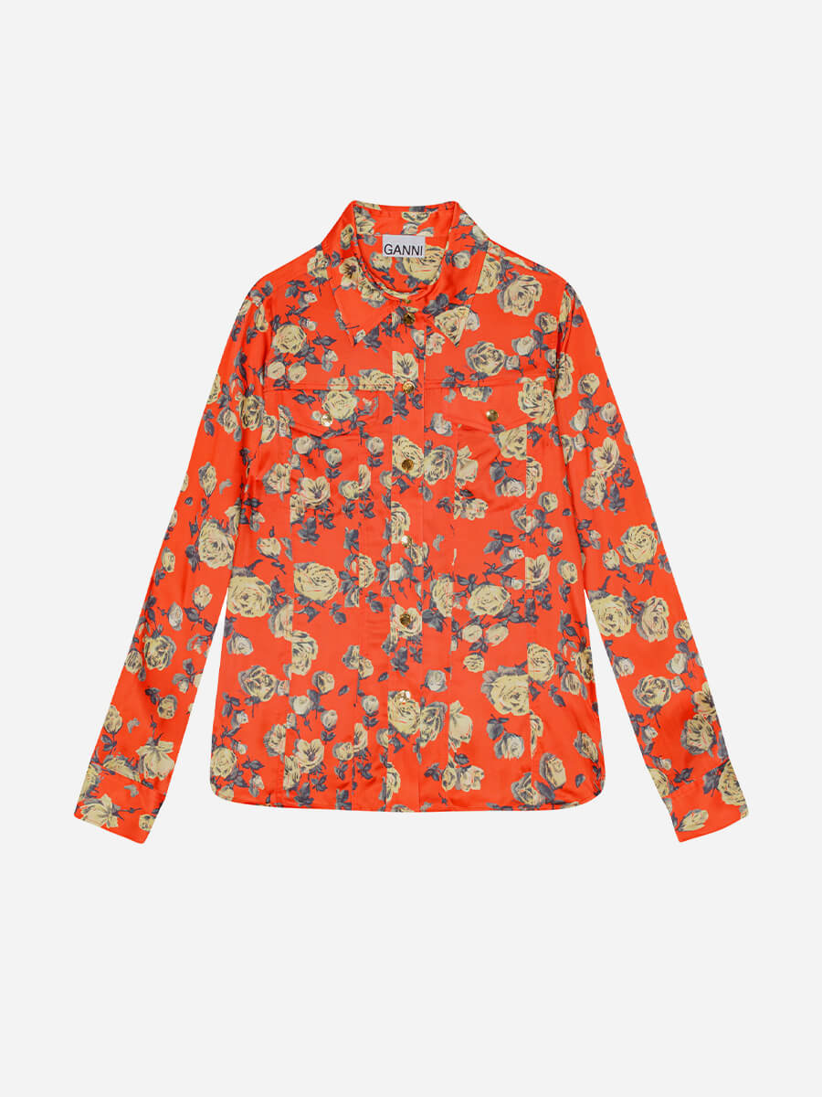 Ganni-Printed-Satin-Shirt-Poinciana