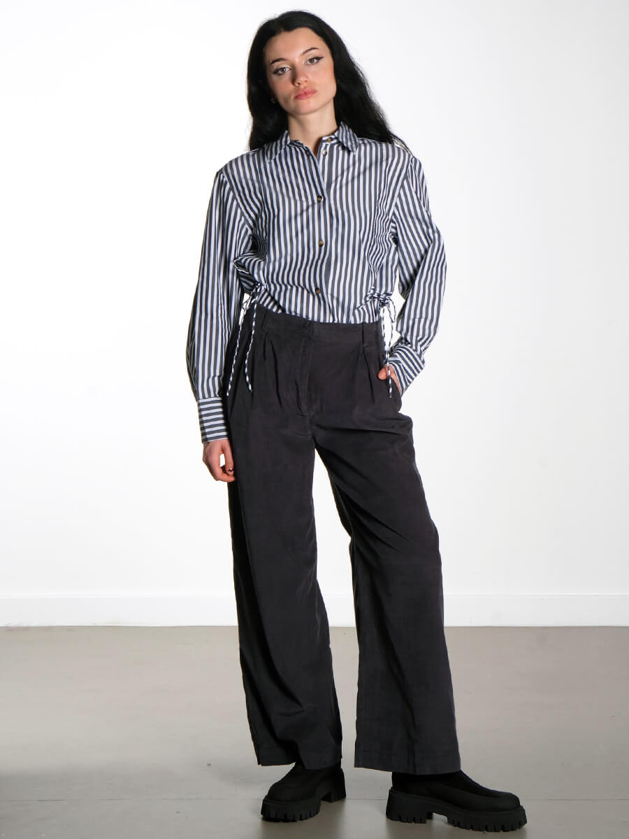 Ganni-Stripe-Cotton-Oversized-Tie-String-Shirt