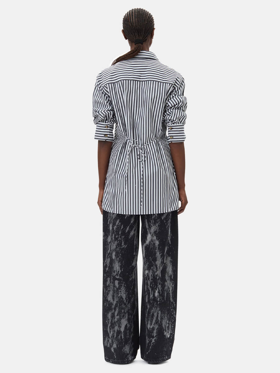 Ganni-Stripe-Cotton-Oversized-Tie-String-Shirt