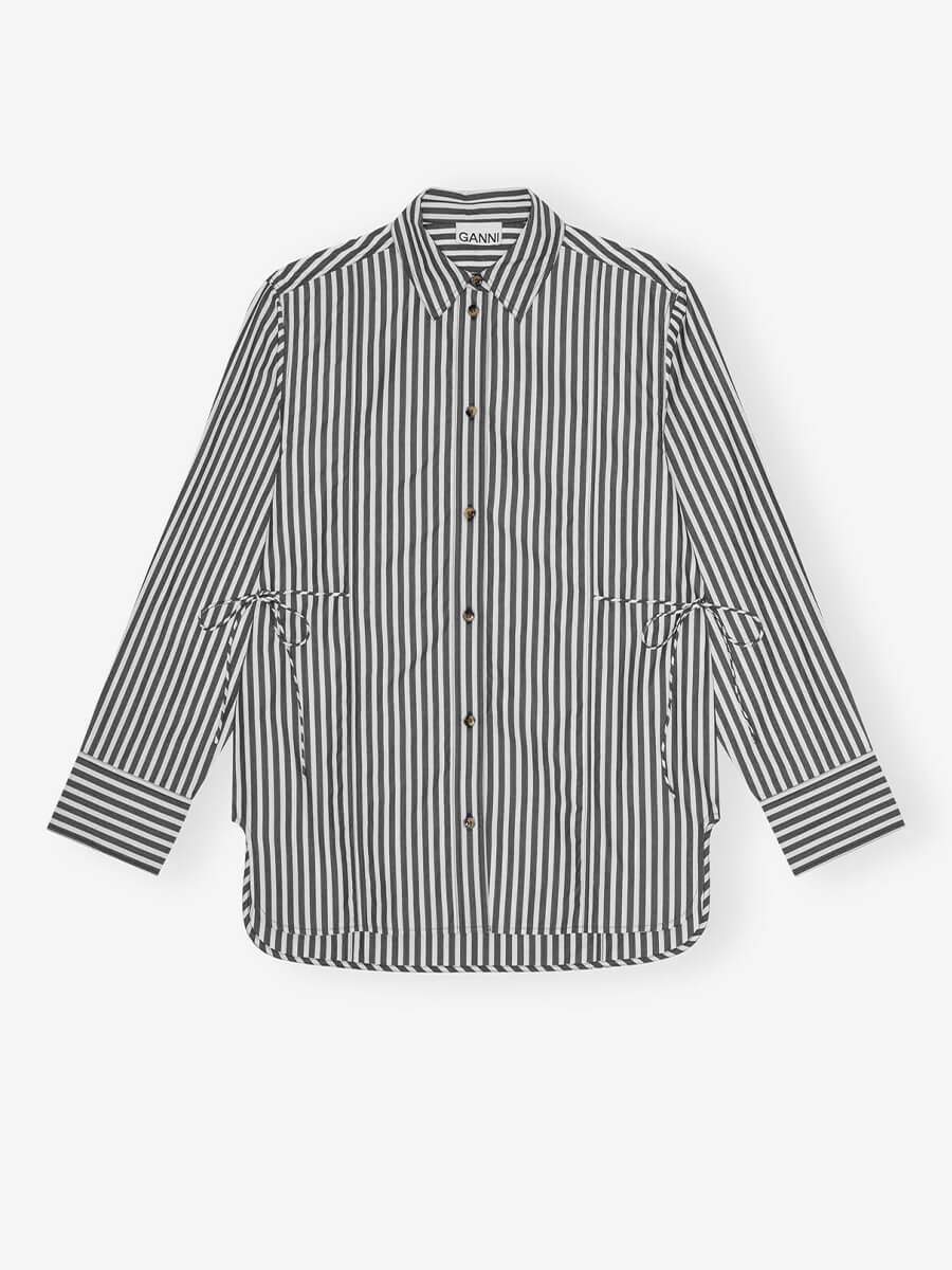 Ganni-Stripe-Cotton-Oversized-Tie-String-Shirt