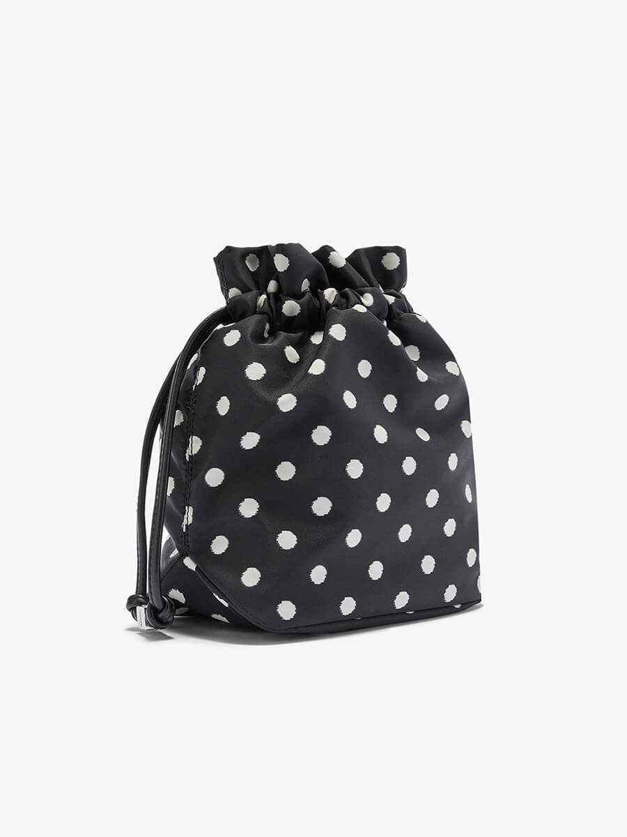 Ganni Black Printed Bou Bucket Pouch Bag 