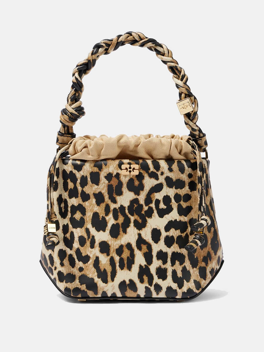 Ganni Bou Bucket Bag - Leopard Print 