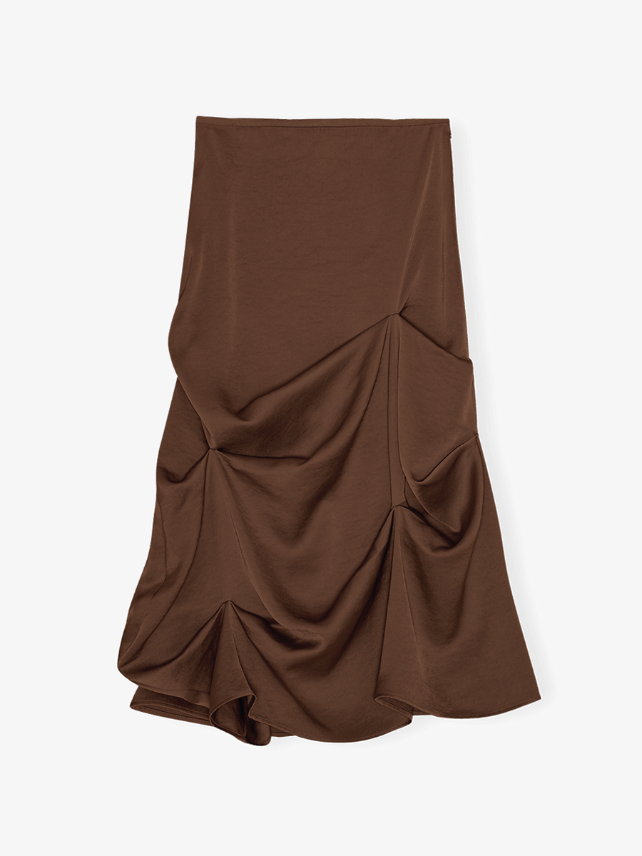 Draped Skirt - Chicory Brown