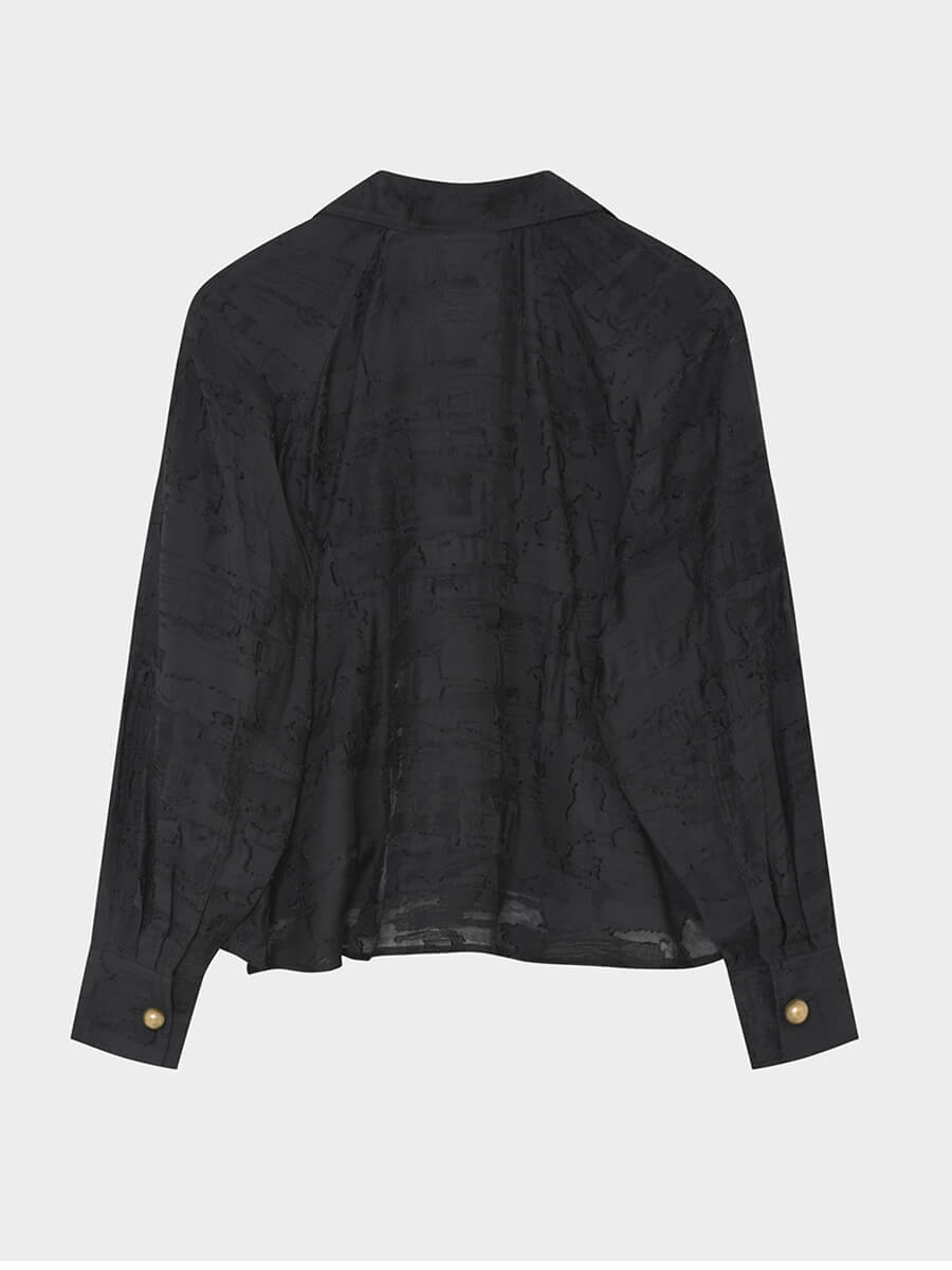 Ganni Elston Jacquard Torn Shirt