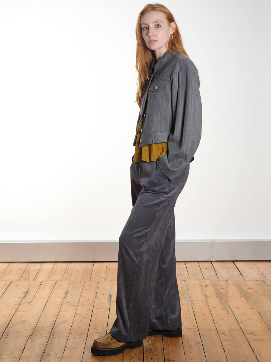 Ganni Grey Stripe Jacket 
