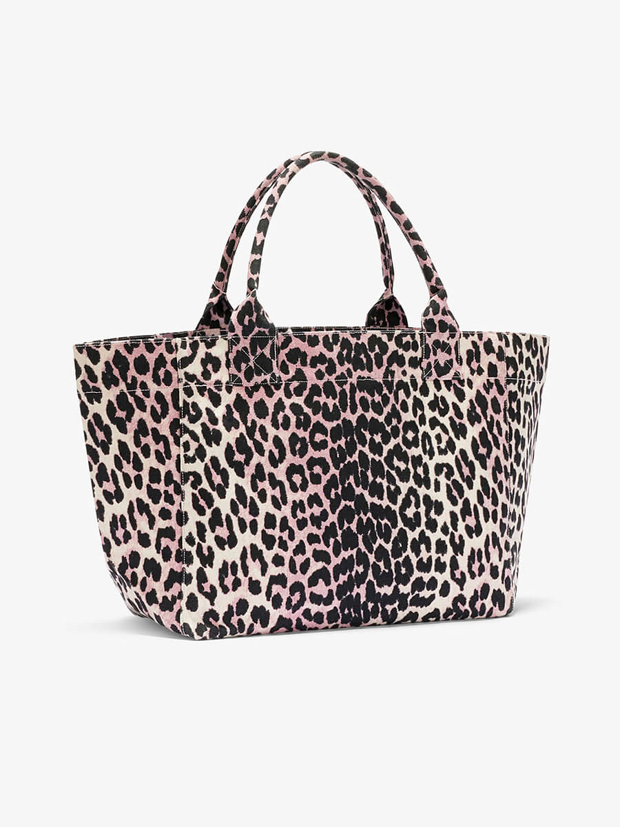 Ganni Leopard Medium Tote Bag