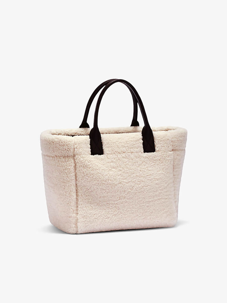 Ganni Shearling Small Tote Bag