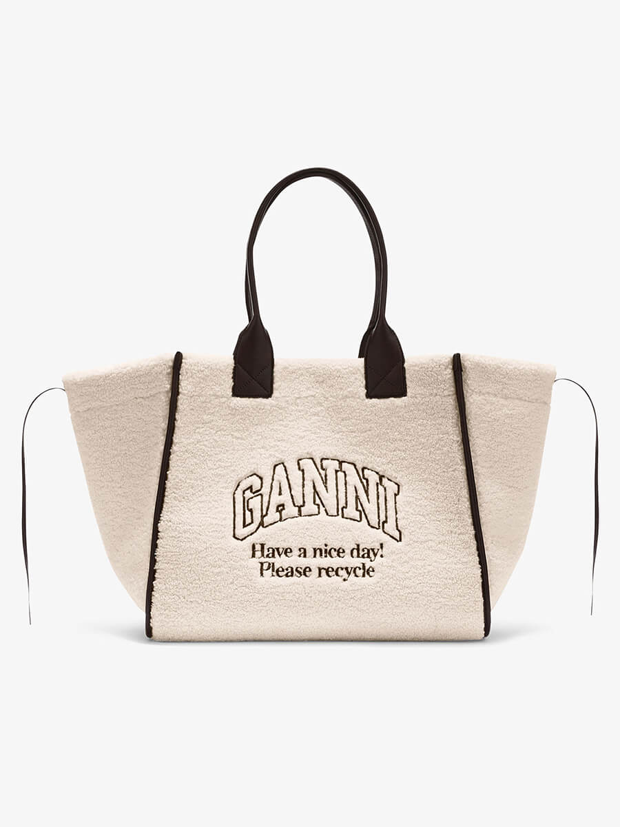 Ganni Shearling XXL Tote Bag