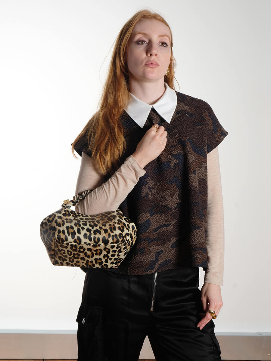 Ganni Small Leopard Bou Bag 