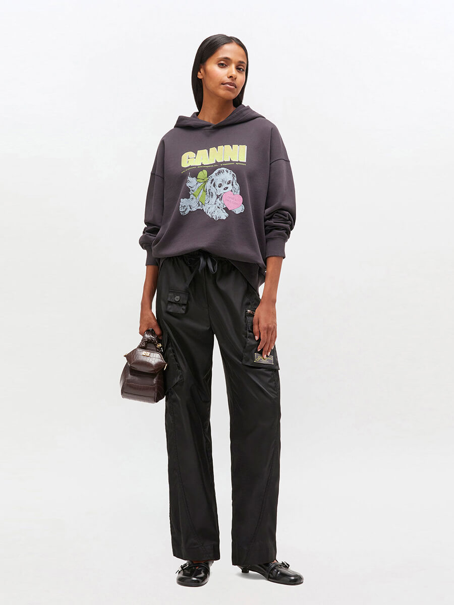 Ganni - Dark Grey Puppy Hoodie
