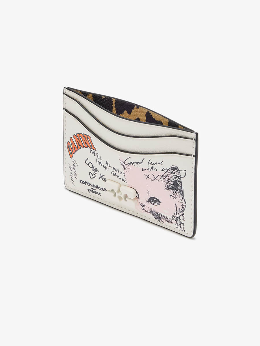 Ganni - Kitty GANNI Bou Card Holder - Egret