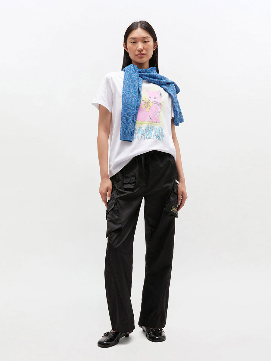 Ganni - White Kitty T-Shirt