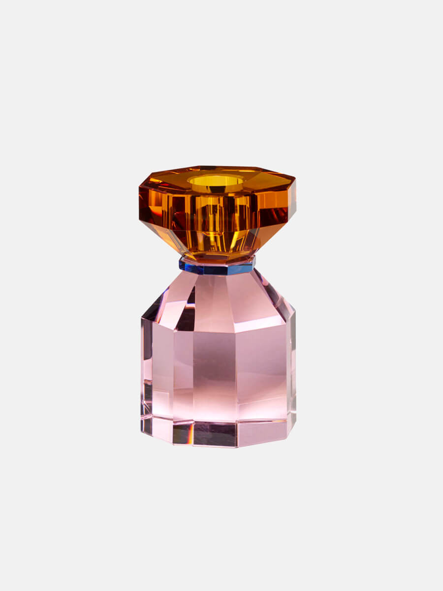 Hubsch Gem Candlestick Holder - Orange:Pink 