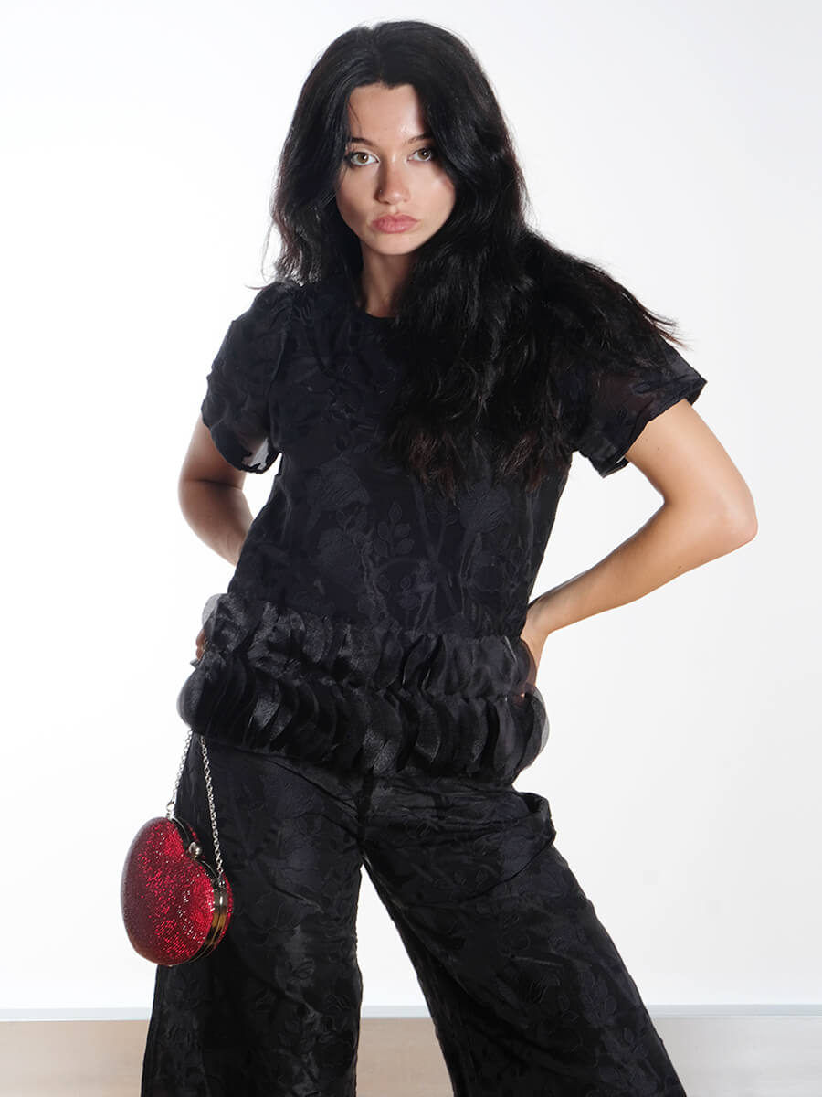 Hunkon - Aiko Top - Aiko Trousers - Black
Bukela - Palma Boots - Black
Baum und Pferdgarten - Kenz Bag