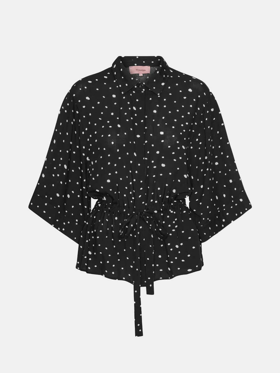 Hunkon-Kris-Shirt-Black-_-White-Dots