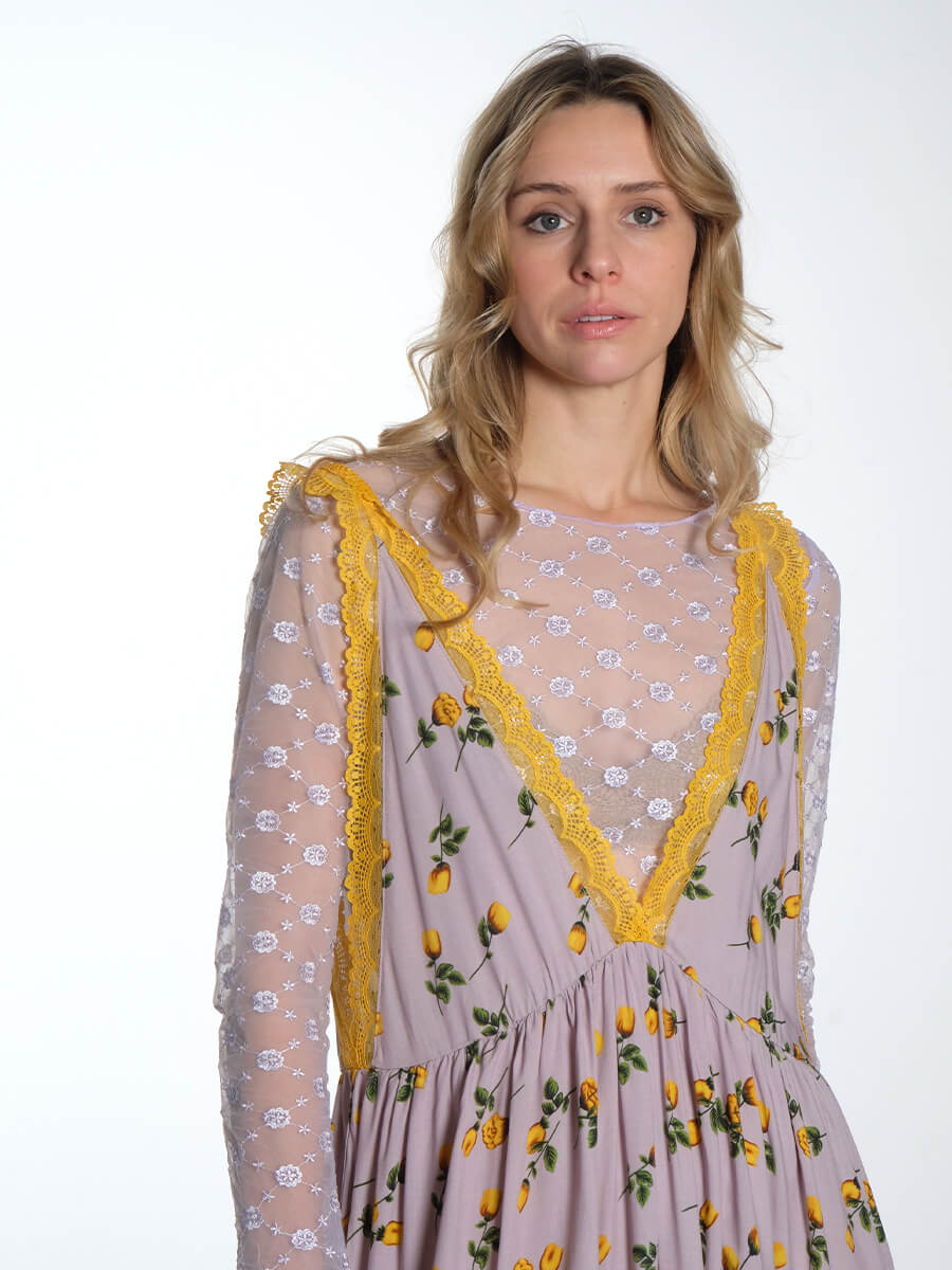 Hunkon-Lisa-Dress-Yellow-Lace