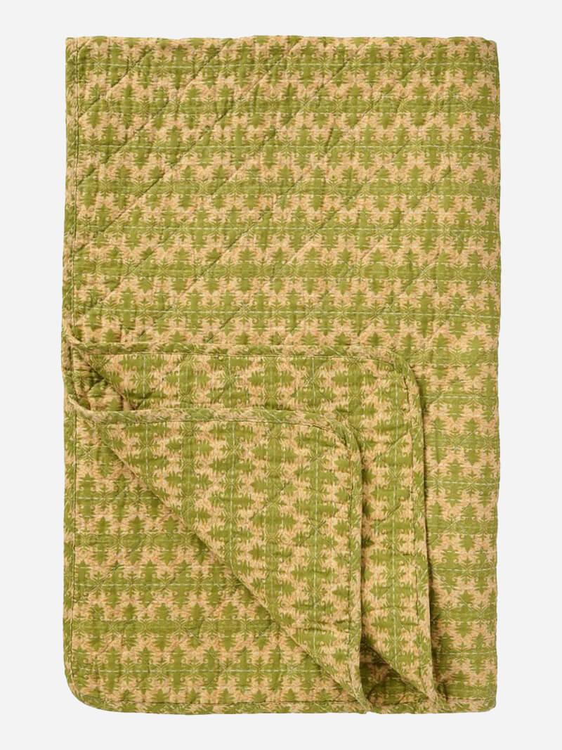IB LAURSEN Vintage Quilt 130 x 180 - Green Pattern