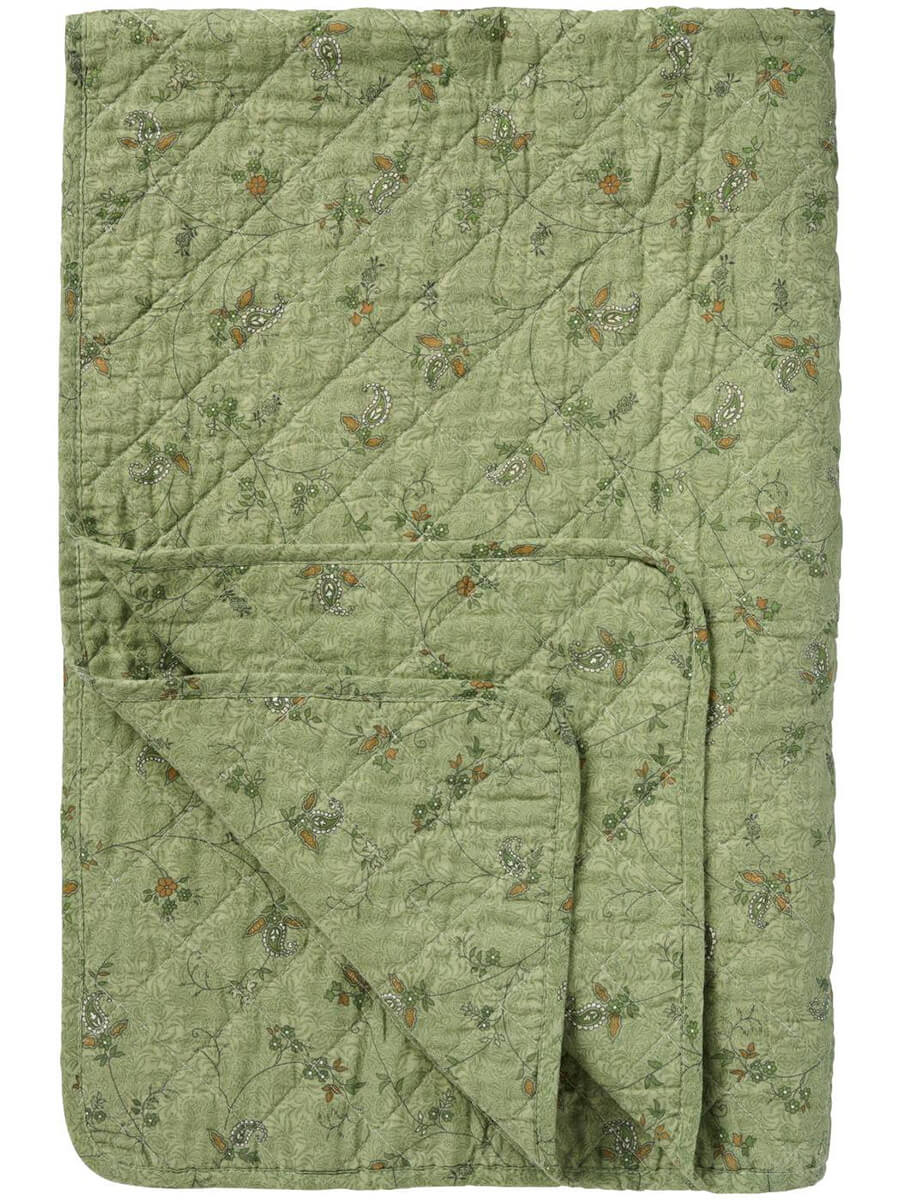 Ib Laursen Quilt with Green Flower Vines