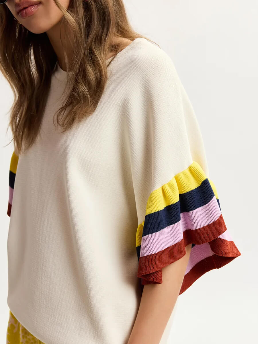 Essentiel Antwerp
Januari Knitted Top - Off White Multi