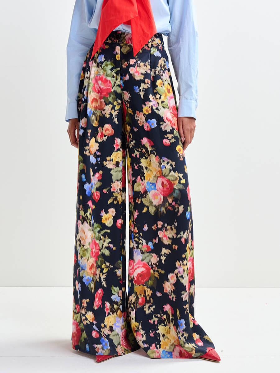 Essentiel Antwerp Jazzy Wide Leg Pants - Dark Night 