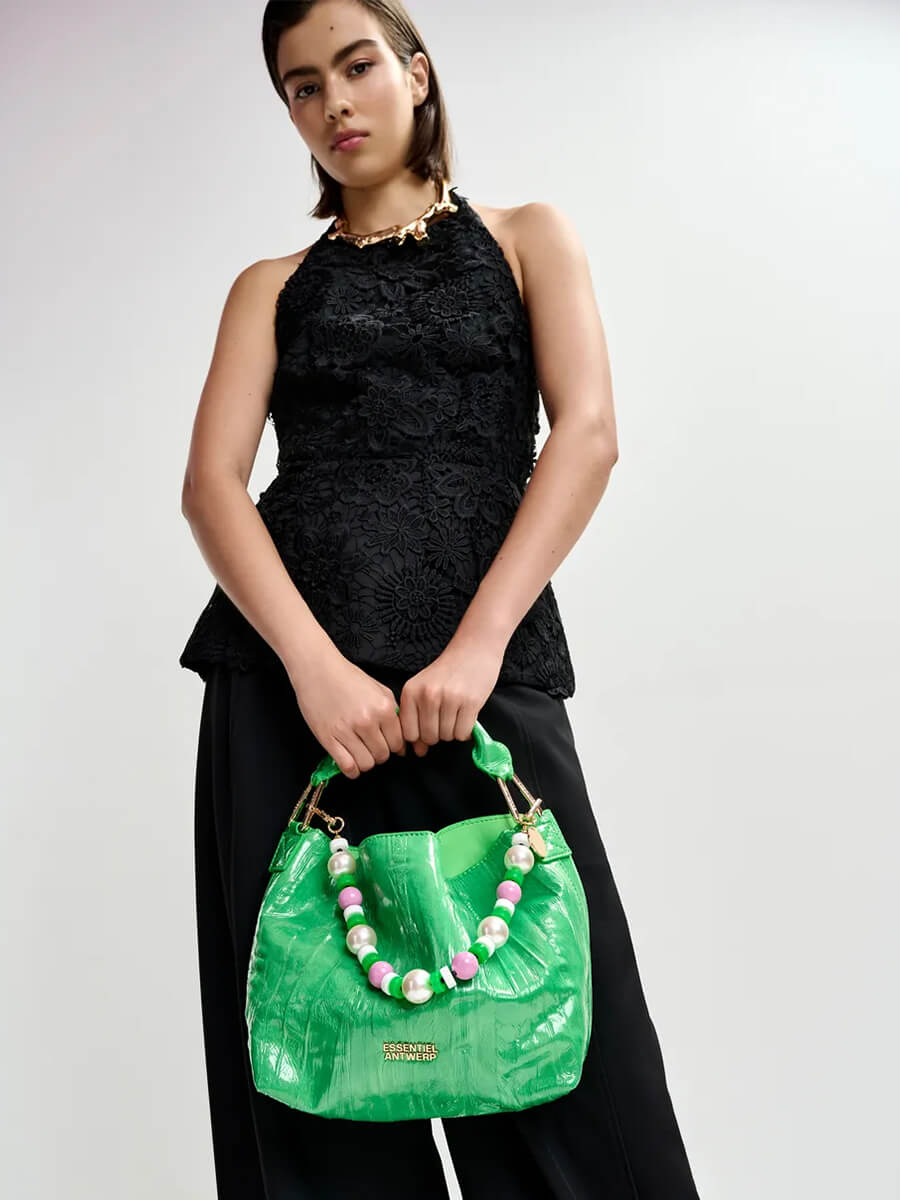 Essentiel Antwerp Jhossi Mini Print Shopper Bag - Green