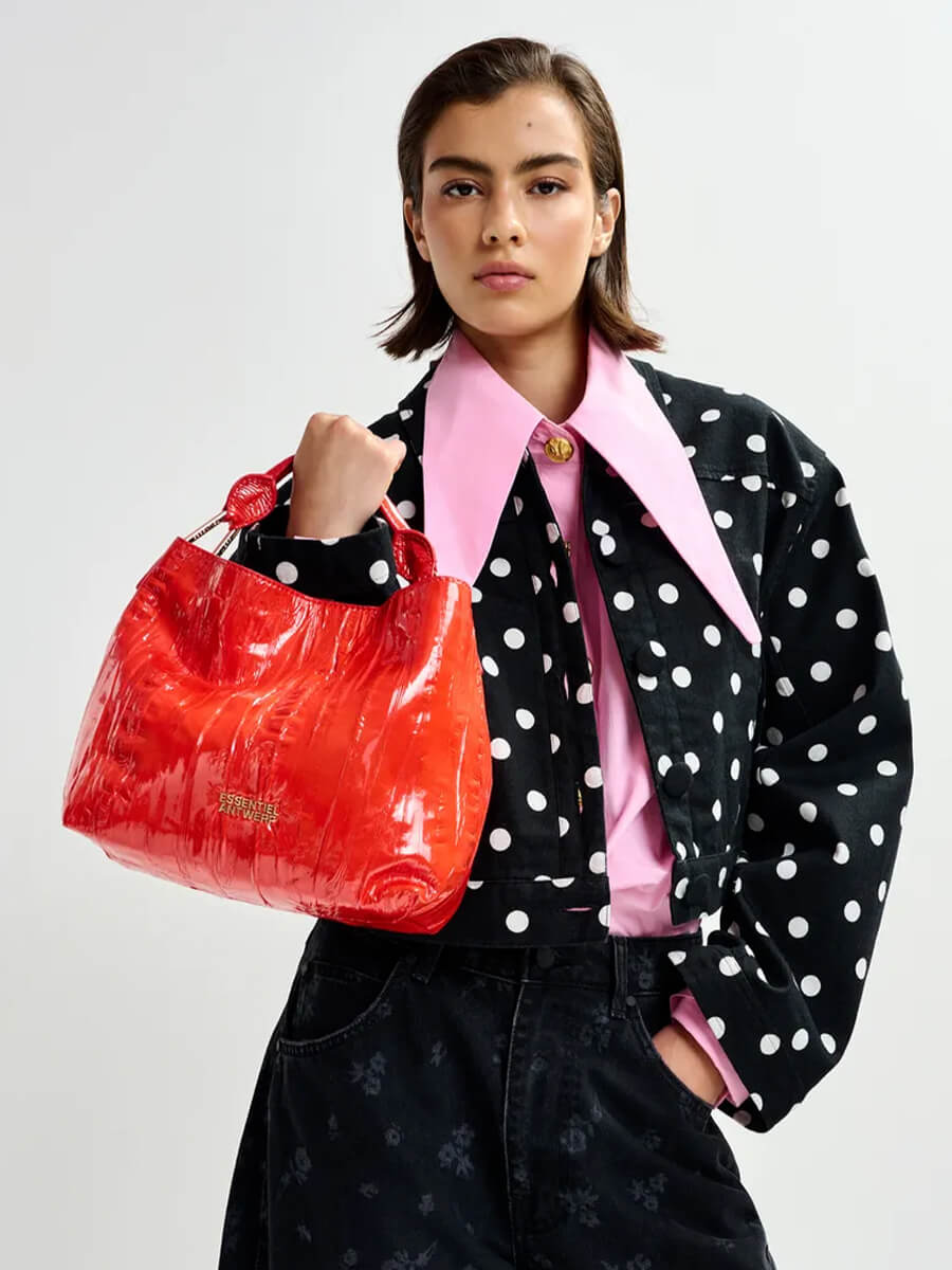 Essentiel Antwerp Jhossi Mini Print Shopper Bag - Orange